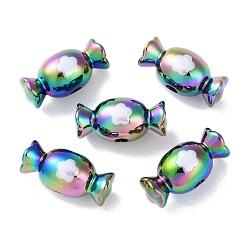 Разноцветный Прозрачные акриловые бусины, градиент цвета, два тона, бабочка, красочный, 9.5x20x9.5 мм, отверстие : 2.5 мм