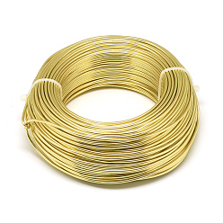 Light Gold Round Aluminum Wire, Bendable Metal Craft Wire, Flexible Craft Wire, for Beading Jewelry Doll Craft Making, Light Gold, 18 Gauge, 1.0mm, 200m/500g(656.1 Feet/500g)