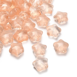 Оранжевый Прозрачные стеклянные бусины, звезда, оранжевые, 15~17x16~17.5x8 мм, отверстие : 1.2 мм, 400 шт / 1000 г