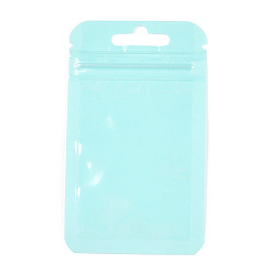 Бледно-бирюзовый Пластиковые пакеты Инь-Янь цвета макарон с застежкой-молнией, закрывающиеся сумки, пакеты с самоуплотнением, верхнего уплотнения, прямоугольные, бледные бирюзовая, 10x5.9x0.15 см, односторонняя толщина: 2 мил(0.05мм)