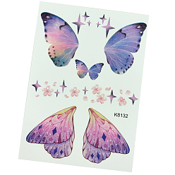 Pflaume Körperkunst Tattoos, temporäre Tattoos Papier Aufkleber, Schmetterling, Pflaume, 21x15 cm