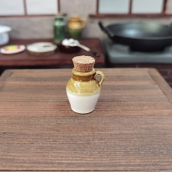 Бежевый Украшения из керамических банок, аксессуары для домашнего кукольного домика с микро-ландшафтом, притворяясь опорными украшениями, бежевые, 25 мм