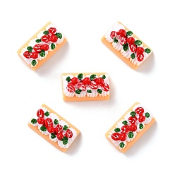 PeachPuff Resin Decoden Cabochons, Imitation Food, Cake, PeachPuff, 23.5x14x12.5mm