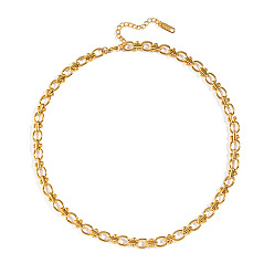 Настоящее золото 18K 7мм 304 ожерелья из нержавеющей стали ручной работы с овальными звеньями, реальный 18 k позолоченный, 15.75 дюйм (40 см)