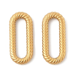 Золотой 304 нержавеющей стали связывающий кольца, витых овальных, золотые, 21.5x9.5x2.5 мм, внутренний диаметр: 16x4 мм