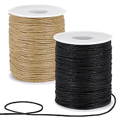 (52) Непрозрачная лаванда 2 рулоны 2 цветные вощеные хлопчатобумажные шнуры, макраме ремесленная нить для изготовления ювелирных изделий, разноцветные, 1 мм, около 100 ярдов/рулон (300 футов/рулон), 1 рулон / цвет