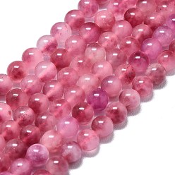 Средний Фиолетово-красный Натуральный Malaysia нефритовые бусы пряди, окрашенная и подогревом, круглые, средне фиолетовый красный, 11.5~12.5 мм, отверстие : 1.2 мм, около 35 шт / нитка, 14.96 дюйм (38 см)