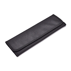 Black Oxford Cloth Roll Bags for Jewelry Making Tools, Black, 33.5x11x0.6cm, Unfold: 32x33.5x0.3cm