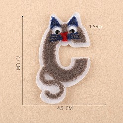 Letter C Computerized Embroidery Cloth Iron on/Sew on Patches, Costume Accessories, Appliques, Letter, Letter.C, 7.7x4.5cm