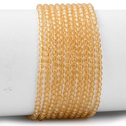 Желтый Прозрачные стеклянные бусины, граненые, круглые, желтые, 2 мм, отверстие : 0.5 мм, около 158 шт / нитка, 14 дюйм