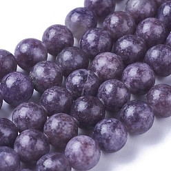 Lepidolite Natural Lepidolite/Purple Mica Stone Beads Strands, Round, 8mm, Hole: 1mm, about 48pcs/strand, 15.94 inch(40.5cm)