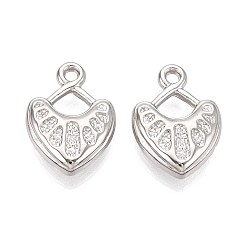 Платина Пластмассовые подвески ccb, сердце, платина, 24x17x6 мм, отверстие : 2 мм