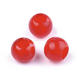 Red Acrylic Beads, Imitation Gemstone Style, Rondelle, Red, 11.5x9.5mm, Hole: 5.5mm, about 760pcs/500g