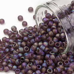(166BF) Transparent AB Frost Medium Amethyst Тохо 8/0 круглые бусины, японский бисер, (166 bf) прозрачный ab frost medium аметист, 3 мм, отверстие : 1 мм, Около 222 шт / 10 г