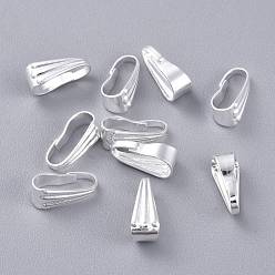 Silver 304 Stainless Steel Snap on Bails, Silver, 9x4x3.5mm, Inner Diameter: 8x3mm