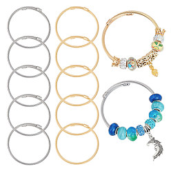 Золотой & Цвет Нержавеющей Стали 12 шт. 2 цвета 304 набор из нержавеющей стали с закрученными круглыми браслетами-манжетами, браслеты крутящего момента, золотые и нержавеющая сталь цвет, внутренний диаметр: 2-1/8 дюйм (5.3 см), 6 шт / цвет