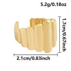 Настоящее золото 18K Кольца-манжеты из нержавеющей стали неправильной геометрической формы для женщин, реальный 304 k позолоченный, 18 мм, внутренний диаметр: 17 мм