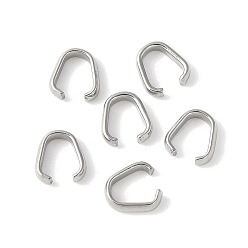 Нержавеющая Сталь Цвет 304 Быстроразъемные соединения из нержавеющей стали, овальные, цвет нержавеющей стали, 6.5x6x1.8 мм, внутренний диаметр: 4 мм