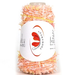 Licht Lachs Farbverlauf-Regenbogen-Polyester-Papiergarn, zum Handstricken von Schal, Mütze, Sommerpullover, Licht Lachs, 2 mm