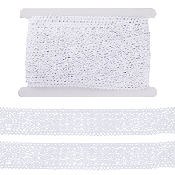 Белый 10 ярдов плоской хлопчатобумажной кружевной ленты, цветочная кружевная отделка, для шитья декоративных поделок, белые, 1-5/8~1-3/4 дюйм (42~43 мм)