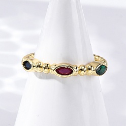 Настоящее золото 16K Латунные микро проложить манжеты кольца кубического циркония, без кадмия и без свинца, реальный 16 k позолоченный, 3.5 мм, регулируемый