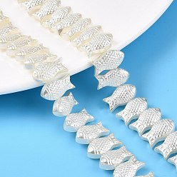 Бежевый Прозрачные брызги окрашенные стеклянные бусы пряди, рыба, бежевые, 8.5x15.5x5.5 мм, отверстие : 0.8 мм, около 49 шт / нитка, 16.14 дюйм (41 см)