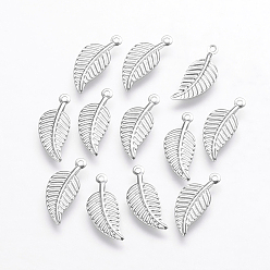 Edelstahl Farbe Anlaufgeschützt 201 Charms aus Edelstahl, Blatt, Edelstahl Farbe, 14x6x0.5 mm, Bohrung: 1 mm