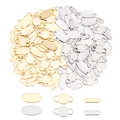 Golden & Stainless Steel Color 180Pcs 6 Style 304 Stainless Steel Chain Tabs, Chain Extender Connectors, Golden & Stainless Steel Color, 30pcs/style