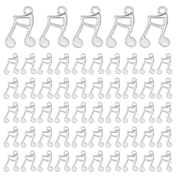 Античное Серебро 100 шт. Подвески из сплава в тибетском стиле, прелести музыкальных нот, античное серебро, 16x11.5x1.5 мм, отверстие : 1.6 мм