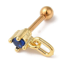 Золотой Кольцо из латуни с бриллиантом овальной формы и фианитами, 316 пирсинг из нержавеющей стали, золотые, 10x4 мм