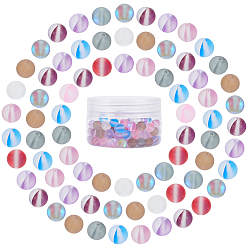 Mixed Color DIY Synthetic Moonstone Beads Stretch Bracelet Making Kits, with Elastic Thread, Mixed Color, Beads: 8mm, Hole: 1mm, 100pcs/box