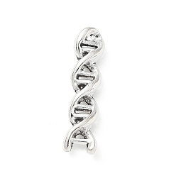 Argent Antique Pendentifs en alliage de style tibétain, breloques en forme de double hélice d'ADN, argent antique, 28.5x7x4mm, Trou: 0.7mm