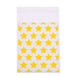 Золотистый 50Прозрачные пластиковые целлофановые пакеты прямоугольной формы., сумки со звездным принтом для упаковки открыток, золотые, 13x8 см, мешок: 10x8 см, односторонняя толщина: 1.2 мил(0.03мм)