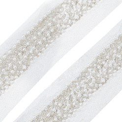 Белый Отделка кружевом из полиэстера и пластиковых бусин, шитье одежды, белые, 2-5/8 дюйм (68 мм)