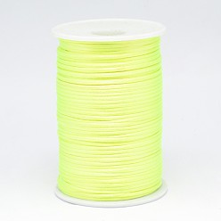 Green Yellow Polyester Cord, Satin Rattail Cord, for Beading Jewelry Making, Chinese Knotting, Green Yellow, 2mm, about 100yards/roll