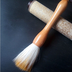 Белый Кисти для каллиграфии, ручка, с ручкой для деревянной щетки, для профессиональной каллиграфии, белые, 15 см