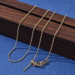 Настоящее золото 18K 1мм латунная шариковая цепочка регулируемые слайдеры ожерелья, реальный 18 k позолоченный, 20.08 дюйм (51 см)
