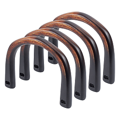Coconut Brown Natural Wood Bag Handles, for Bag Handles Replacement Accessories, Coconut Brown, 115x155x14.5mm, Hole: 6x11mm