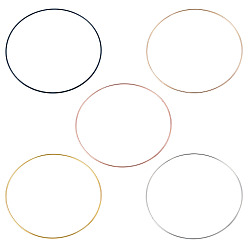 Mixed Color 5Pcs 5 Colors Iron Rings, DIY Craft Making Supplies, Mixed Color, 199x2.9mm, Inner Diameter: 193mm, 1pc/color
