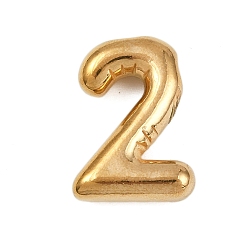 Number 304 подвески из нержавеющей стали, фигурные подвески, золотые, число 2, 21x15x5.5 мм, отверстие : 3x2 мм