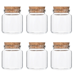 Прозрачный Стеклянная банка стеклянные бутылки шарик контейнеры, с пробкой, бутылка желаний, колонка, прозрачные, 4.7x5 см, Внутренний диаметр: 3.55 cm, емкость: 50 мл (1.69 жидких унций), 6 шт / комплект