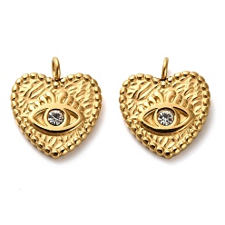 Сердце 304 подвески из нержавеющей стали, с кубического циркония, сердце, 12.5x11x1.5 мм, отверстие : 1.8 мм
