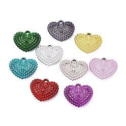 (52) Непрозрачная лаванда Подвески из гальванического непрозрачного акрила, сердце прелести, разноцветные, 31x34x10 мм, отверстие : 2.8 мм