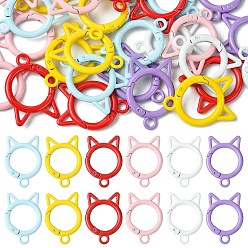 (52) Непрозрачная лаванда 30шт 6 цветные пружинные кольца из цинкового сплава, форма кошки, разноцветные, 35 мм, 5 шт / цвет