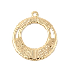 Настоящее золото 18K Латунные подвески, без кадмия, без никеля и без свинца, плоско-круглые, реальный 18 k позолоченный, 24.5x21.5x1 мм, отверстие : 1.6 мм