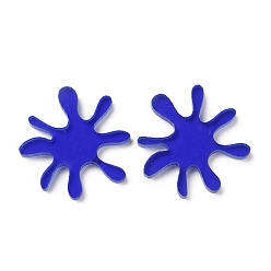 Blue Translucent Acrylic Cabochons, for DIY Earring Accessories, Flower, Blue, 20x2mm