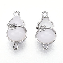 Платина Застежки-коробки ручной работы из латуни и лэмпворка, без кадмия, без никеля и без свинца, Горлянка, платина, 16.5~18.5x9x10.5~12 мм