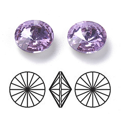 Фиолетовый K 9 горный хрусталь заостренный назад, горный хрусталь Риволи, класс А, с покрытием на задной стороне, конус, фиолетовые, 6x3 мм