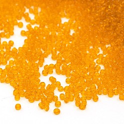 Оранжевый Бисер из стекла , прозрачный, круглые, круглое отверстие, оранжевые, 12/0, 2 мм, отверстие : 1 мм, Около 3333 шт / 50 г, 50 г / мешок, 18мешки/2фунты