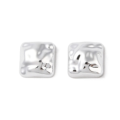 Platinum CCB Plastic Cabochons, Square, Platinum, 13x13x6mm